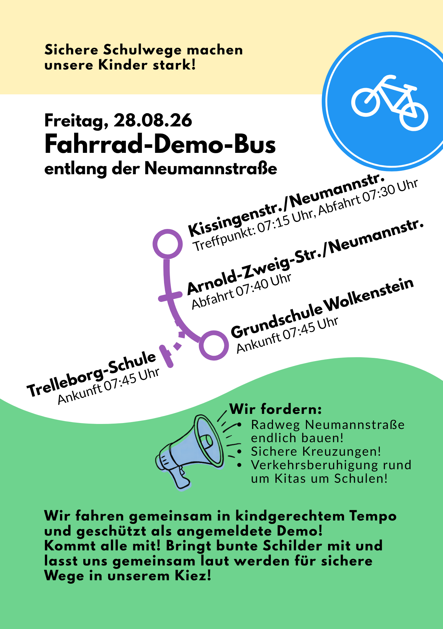 28.08.2026: Fahrrad-Demo-Bus auf der Neumannstraße